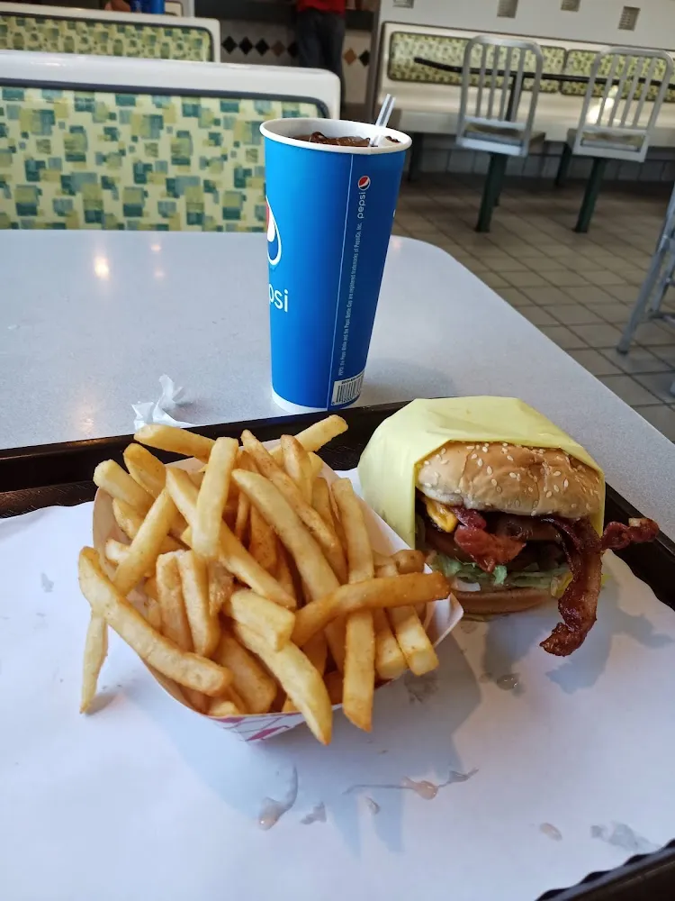 Bacon Cheeseburger Fries and a Drink