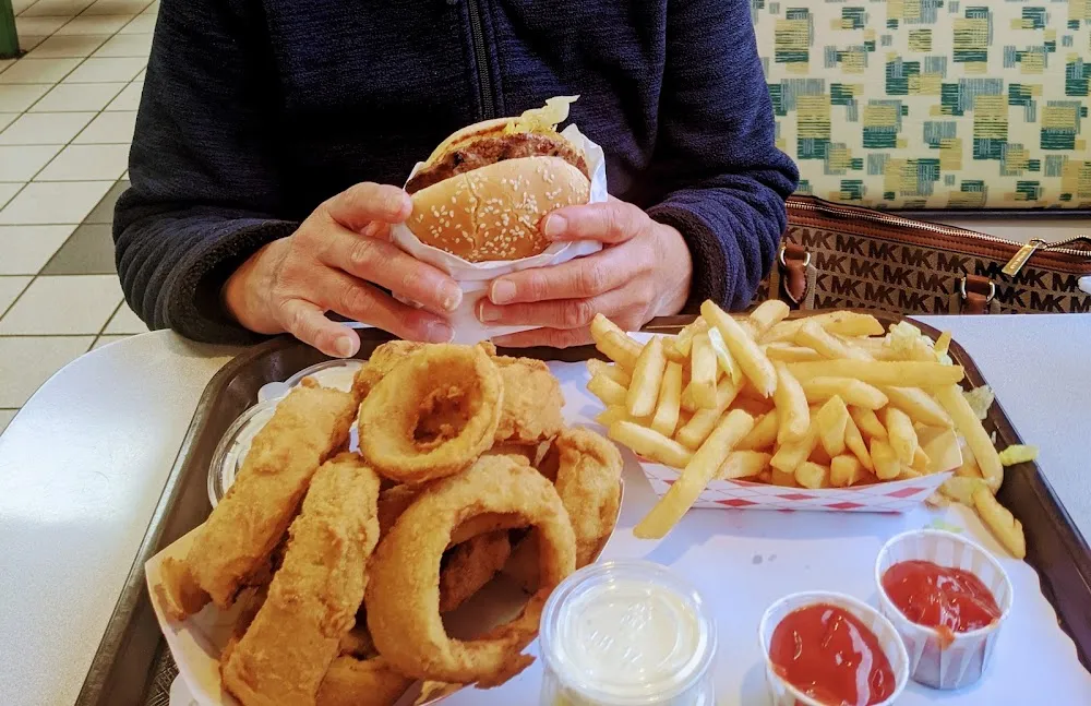 Bacon Cheeseburger Onion Rings and Fries