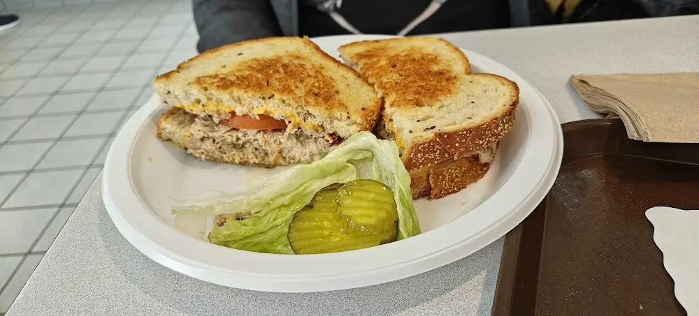 Tuna Melt on Rye Sandwich